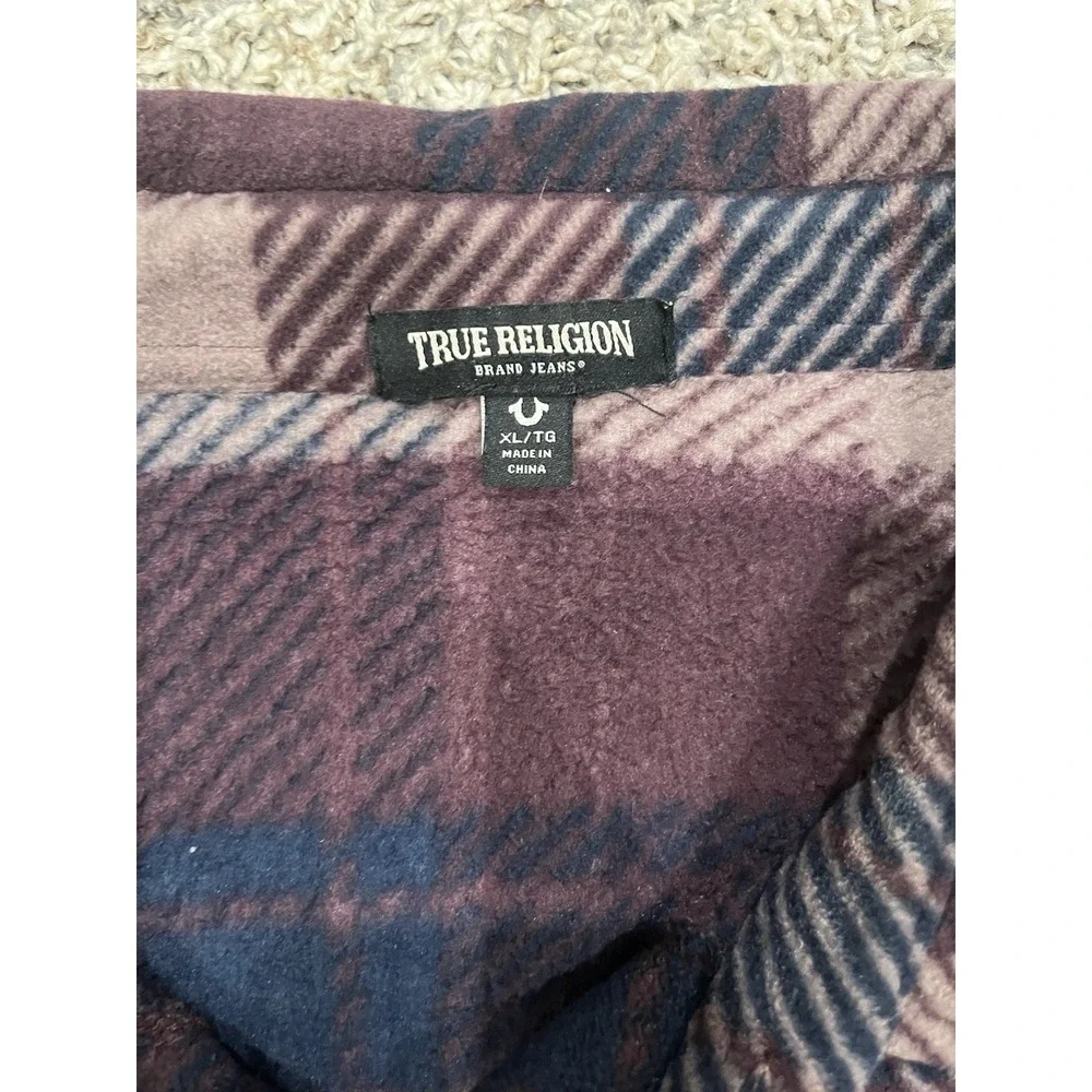 Men's True Religion Fleece‎ Shacket Flannel Sz XL (2047)